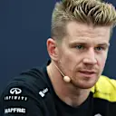 SUZUKA, JAPAN - OCTOBER 10: Nico Hulkenberg of Germany and Renault Sport F1 talks in the Drivers Press Conference during previews ahead of the F1 Grand Prix of Japan at Suzuka Circuit on October 10, 2019 in Suzuka, Japan. (Photo by Dan Istitene/Getty Images)