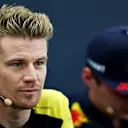 SUZUKA, JAPAN - OCTOBER 10: Nico Hulkenberg of Germany and Renault Sport F1 talks in the Drivers Press Conference during previews ahead of the F1 Grand Prix of Japan at Suzuka Circuit on October 10, 2019 in Suzuka, Japan. (Photo by Dan Istitene/Getty Images)