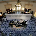 THE ROYAL AUTOMOBILE CLUB, UNITED KINGDOM - FEBRUARY 07: Haas F1 Team VF-18 with 2019 new livery during the Haas Livery Launch at The Royal Automobile Club on February 07, 2019 in The Royal Automobile Club, United Kingdom. (Photo by Joe Portlock / LAT Images)