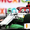 MEXICO CITY, MEXICO - OCTOBER 25: Antonio Giovinazzi of Italy driving the (99) Alfa Romeo Racing C38 Ferrari covered in flo-vis during practice for the F1 Grand Prix of Mexico at Autodromo Hermanos Rodriguez on October 25, 2019 in Mexico City, Mexico. (Photo by Dan Istitene/Getty Images)