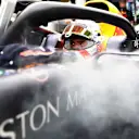 MEXICO CITY, MEXICO - OCTOBER 26: Max Verstappen of Netherlands and Red Bull Racing prepares to drive in the garage during qualifying for the F1 Grand Prix of Mexico at Autodromo Hermanos Rodriguez on October 26, 2019 in Mexico City, Mexico. (Photo by Mark Thompson/Getty Images)