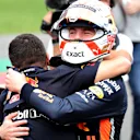 MEXICO CITY, MEXICO - OCTOBER 26: Pole position qualifier Max Verstappen of Netherlands and Red Bull Racing celebrates with his team in parc ferme during qualifying for the F1 Grand Prix of Mexico at Autodromo Hermanos Rodriguez on October 26, 2019 in Mexico City, Mexico. (Photo by Mark Thompson/Getty Images)