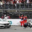 MEXICO CITY, MEXICO - OCTOBER 26: Valtteri Bottas of Finland and Mercedes GP walks from his car after crashing during qualifying for the F1 Grand Prix of Mexico at Autodromo Hermanos Rodriguez on October 26, 2019 in Mexico City, Mexico. (Photo by Will Taylor-Medhurst/Getty Images)