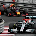 MONTE CARLO, MONACO - MAY 26: Lewis Hamilton, Mercedes AMG F1 W10 leads Max Verstappen, Red Bull Racing RB15 during the Monaco GP at Monte Carlo on May 26, 2019 in Monte Carlo, Monaco. (Photo by Mark Sutton / Sutton Images)