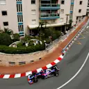 MONTE CARLO, MONACO - MAY 26: Daniil Kvyat, Toro Rosso STR14, leads Alexander Albon, Toro Rosso STR14 during the Monaco GP at Monte Carlo on May 26, 2019 in Monte Carlo, Monaco. (Photo by Dom Romney / LAT Images)