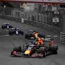 MONTE CARLO, MONACO - MAY 26: Pierre Gasly, Red Bull Racing RB15, leads Carlos Sainz Jr., McLaren MCL34, Daniil Kvyat, Toro Rosso STR14, and Alexander Albon, Toro Rosso STR14 during the Monaco GP at Monte Carlo on May 26, 2019 in Monte Carlo, Monaco. (Photo by Mark Sutton / Sutton Images)