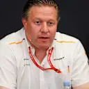 MONTE CARLO, MONACO - MAY 23: Zak Brown, Executive Director, McLaren, in the team principals Press Conference during the Monaco GP at Monte Carlo on May 23, 2019 in Monte Carlo, Monaco. (Photo by Zak Mauger / LAT Images)