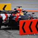 SOCHI, RUSSIA - SEPTEMBER 27: Max Verstappen of the Netherlands driving the (33) Aston Martin Red Bull Racing RB15 runs off track during practice for the F1 Grand Prix of Russia at Sochi Autodrom on September 27, 2019 in Sochi, Russia. (Photo by Clive Mason/Getty Images)
