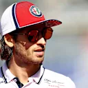 SOCHI, RUSSIA - SEPTEMBER 29: Antonio Giovinazzi of Italy and Alfa Romeo Racing looks on, on the drivers parade before the F1 Grand Prix of Russia at Sochi Autodrom on September 29, 2019 in Sochi, Russia. (Photo by Mark Thompson/Getty Images)