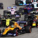 SOCHI, RUSSIA - SEPTEMBER 29: Max Verstappen of the Netherlands driving the (33) Aston Martin Red Bull Racing RB15 is shown at the start during the F1 Grand Prix of Russia at Sochi Autodrom on September 29, 2019 in Sochi, Russia. (Photo by Mark Thompson/Getty Images)
