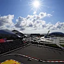 SOCHI, RUSSIA - SEPTEMBER 29: Max Verstappen of the Netherlands driving the (33) Aston Martin Red Bull Racing RB15 leads Carlos Sainz of Spain driving the (55) McLaren F1 Team MCL34 Renault on track during the F1 Grand Prix of Russia at Sochi Autodrom on September 29, 2019 in Sochi, Russia. (Photo by Clive Mason/Getty Images)