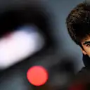 SOCHI, RUSSIA - SEPTEMBER 26: Lance Stroll of Canada and Racing Point looks on in the Drivers Press