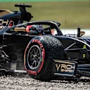 CIRCUIT DE BARCELONA-CATALUNYA, SPAIN - MAY 10: Romain Grosjean, Haas VF-19, in the gravel during the Spanish GP at Circuit de Barcelona-Catalunya on May 10, 2019 in Circuit de Barcelona-Catalunya, Spain. (Photo by Simon Galloway / Sutton Images)