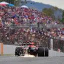 CIRCUIT DE BARCELONA-CATALUNYA, SPAIN - MAY 11: Sparks fly from the rear of Max Verstappen, Red Bull Racing RB15 during the Spanish GP at Circuit de Barcelona-Catalunya on May 11, 2019 in Circuit de Barcelona-Catalunya, Spain. (Photo by Jerry Andre / Sutton Images)