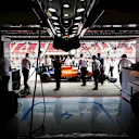 CIRCUIT DE BARCELONA-CATALUNYA, SPAIN - MAY 11: Carlos Sainz Jr., McLaren MCL34, in the pit lane, as seen from the garage during the Spanish GP at Circuit de Barcelona-Catalunya on May 11, 2019 in Circuit de Barcelona-Catalunya, Spain. (Photo by Steven Tee / LAT Images)