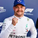 CIRCUIT DE BARCELONA-CATALUNYA, SPAIN - MAY 11: Pole Sitter Valtteri Bottas, Mercedes AMG F1 celebrates in Parc Ferme during the Spanish GP at Circuit de Barcelona-Catalunya on May 11, 2019 in Circuit de Barcelona-Catalunya, Spain. (Photo by Mark Sutton / Sutton Images)