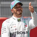 CIRCUIT DE BARCELONA-CATALUNYA, SPAIN - MAY 11: Lewis Hamilton, Mercedes AMG F1, gives fans a thumbs up after Qualifying during the Spanish GP at Circuit de Barcelona-Catalunya on May 11, 2019 in Circuit de Barcelona-Catalunya, Spain. (Photo by Simon Galloway / Sutton Images)