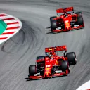 CIRCUIT DE BARCELONA-CATALUNYA, SPAIN - MAY 12: Charles Leclerc, Ferrari SF90, leads Sebastian Vettel, Ferrari SF90 during the Spanish GP at Circuit de Barcelona-Catalunya on May 12, 2019 in Circuit de Barcelona-Catalunya, Spain. (Photo by Andy Hone / LAT Images)