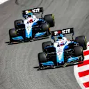 CIRCUIT DE BARCELONA-CATALUNYA, SPAIN - MAY 12: George Russell, Williams Racing FW42, leads Robert Kubica, Williams FW42 during the Spanish GP at Circuit de Barcelona-Catalunya on May 12, 2019 in Circuit de Barcelona-Catalunya, Spain. (Photo by Andy Hone / LAT Images)