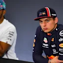 CIRCUIT DE BARCELONA-CATALUNYA, SPAIN - MAY 12: Lewis Hamilton, Mercedes AMG F1, 1st position, and Valtteri Bottas, Mercedes AMG F1, 3rd position, in the Press Conference during the Spanish GP at Circuit de Barcelona-Catalunya on May 12, 2019 in Circuit de Barcelona-Catalunya, Spain. (Photo by Simon Galloway / Sutton Images)