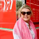 BAHRAIN INTERNATIONAL CIRCUIT, BAHRAIN - APRIL 02: Corinna Schumacher, Mum of driver Mick Schumacher, Ferrari and wife to F1 Champion Michael Schumacher, in the Ferrari garage during the Bahrain April testing at Bahrain International Circuit on April 02, 2019 in Bahrain International Circuit, Bahrain. (Photo by Jerry Andre / Sutton Images)