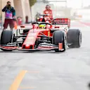 BAHRAIN INTERNATIONAL CIRCUIT, BAHRAIN - APRIL 02: Mick Schumacher, Ferrari SF90, returns to the garage during the Bahrain April testing at Bahrain International Circuit on April 02, 2019 in Bahrain International Circuit, Bahrain. (Photo by Joe Portlock / LAT Images)