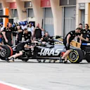 BAHRAIN INTERNATIONAL CIRCUIT, BAHRAIN - APRIL 02: Romain Grosjean, Haas VF-19, returns to the garage during the Bahrain April testing at Bahrain International Circuit on April 02, 2019 in Bahrain International Circuit, Bahrain. (Photo by Mark Sutton / Sutton Images)