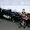 CIRCUIT DE BARCELONA-CATALUNYA, SPAIN - FEBRUARY 18: Romain Grosjean, Haas F1 Team and Kevin Magnussen, Haas F1 Team with the new Haas VF-19 during the Pre-season Test at Circuit de Barcelona-Catalunya on February 18, 2019 in Circuit de Barcelona-Catalunya, Spain. (Photo by Andy Hone / LAT Images)