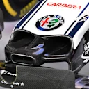 CIRCUIT DE BARCELONA-CATALUNYA, SPAIN - FEBRUARY 18: The new Alfa Romeo Racing C38 nose during the Pre-season Test at Circuit de Barcelona-Catalunya on February 18, 2019 in Circuit de Barcelona-Catalunya, Spain. (Photo by Mark Sutton / Sutton Images)