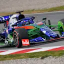 CIRCUIT DE BARCELONA-CATALUNYA, SPAIN - FEBRUARY 19: Alex Albon, Scuderia Toro Rosso STR14 with aero paint during the Barcelona February testing at Circuit de Barcelona-Catalunya on February 19, 2019 in Circuit de Barcelona-Catalunya, Spain. (Photo by Jerry Andre / Sutton Images)