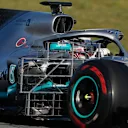 CIRCUIT DE BARCELONA-CATALUNYA, SPAIN - FEBRUARY 26: Lewis Hamilton, Mercedes-AMG F1 W10 EQ Power+ with aero sensors during the Barcelona February testing II at Circuit de Barcelona-Catalunya on February 26, 2019 in Circuit de Barcelona-Catalunya, Spain. (Photo by Zak Mauger / LAT Images)