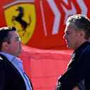 CIRCUIT DE BARCELONA-CATALUNYA, SPAIN - FEBRUARY 26: Eric Boullier and Mario Isola, Racing Manager, Pirelli Motorsport during the Barcelona February testing II at Circuit de Barcelona-Catalunya on February 26, 2019 in Circuit de Barcelona-Catalunya, Spain. (Photo by Jerry Andre)