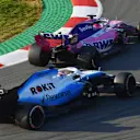 CIRCUIT DE BARCELONA-CATALUNYA, SPAIN - FEBRUARY 28: George Russell, Williams FW42 and Lance Stroll, SportPesa Racing Point F1 Team RP19 during the Barcelona February testing II at Circuit de Barcelona-Catalunya on February 28, 2019 in Circuit de Barcelona-Catalunya, Spain. (Photo by Jerry Andre / Sutton Images)