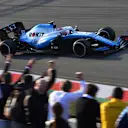 CIRCUIT DE BARCELONA-CATALUNYA, SPAIN - FEBRUARY 28: George Russell, Williams FW42 and fans during the Barcelona February testing II at Circuit de Barcelona-Catalunya on February 28, 2019 in Circuit de Barcelona-Catalunya, Spain. (Photo by Jerry Andre / Sutton Images)