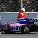 CIRCUIT DE BARCELONA-CATALUNYA, SPAIN - FEBRUARY 28: Lance Stroll, SportPesa Racing Point F1 Team RP19 stops on track during the Barcelona February testing II at Circuit de Barcelona-Catalunya on February 28, 2019 in Circuit de Barcelona-Catalunya, Spain. (Photo by Andy Hone / LAT Images)