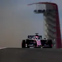 AUSTIN, TEXAS - NOVEMBER 02: Sergio Perez of Mexico driving the (11) Racing Point RP19 Mercedes on track during final practice for the F1 Grand Prix of USA at Circuit of The Americas on November 02, 2019 in Austin, Texas. (Photo by Clive Mason/Getty Images)