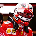AUSTIN, TEXAS - NOVEMBER 02: Charles Leclerc of Monaco and Ferrari prepares to drive in the garage during final practice for the F1 Grand Prix of USA at Circuit of The Americas on November 02, 2019 in Austin, Texas. (Photo by Dan Istitene/Getty Images)