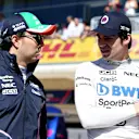 AUSTIN, TEXAS - NOVEMBER 03: Sergio Perez of Mexico and Racing Point and Lance Stroll of Canada and Racing Point talk before the F1 Grand Prix of USA at Circuit of The Americas on November 03, 2019 in Austin, Texas. (Photo by Charles Coates/Getty Images)