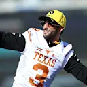 AUSTIN, TEXAS - NOVEMBER 03: Daniel Ricciardo of Australia and Renault Sport F1 waves to the crowd on the drivers parade before the F1 Grand Prix of USA at Circuit of The Americas on November 03, 2019 in Austin, Texas. (Photo by Charles Coates/Getty Images)