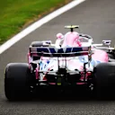 NORTHAMPTON, ENGLAND - AUGUST 07: Lance Stroll of Canada driving the (18) Racing Point RP20 Mercedes drives in the pit lane during practice for the F1 70th Anniversary Grand Prix at Silverstone on August 07, 2020 in Northampton, England. (Photo by Bryn Lennon/Getty Images)