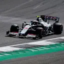 NORTHAMPTON, ENGLAND - AUGUST 08: Kevin Magnussen of Denmark driving the (20) Haas F1 Team VF-20 Ferrari on track during final practice for the F1 70th Anniversary Grand Prix at Silverstone on August 08, 2020 in Northampton, England. (Photo by Will Oliver/Pool via Getty Images)