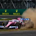 NORTHAMPTON, ENGLAND - AUGUST 08: Nico Hulkenberg of Germany driving the (27) Racing Point RP20 Mercedes runs wide during qualifying for the F1 70th Anniversary Grand Prix at Silverstone on August 08, 2020 in Northampton, England. (Photo by Frank Augstein/Pool via Getty Images)
