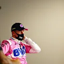 NORTHAMPTON, ENGLAND - AUGUST 08: Third place qualifier Nico Hulkenberg of Germany and Racing Point talks in a press conference after qualifying for the F1 70th Anniversary Grand Prix at Silverstone on August 08, 2020 in Northampton, England. (Photo by Dan Istitene - Formula 1/Formula 1 via Getty Images)