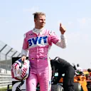 NORTHAMPTON, ENGLAND - AUGUST 09: Nico Hulkenberg of Germany and Racing Point reacts in parc ferme during the F1 70th Anniversary Grand Prix at Silverstone on August 09, 2020 in Northampton, England. (Photo by Bryn Lennon/Getty Images)