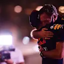 ABU DHABI, UNITED ARAB EMIRATES - DECEMBER 12: Pole position qualifier Max Verstappen of Netherlands and Red Bull Racing celebrates with Red Bull Racing Team Principal Christian Horner in parc ferme during qualifying ahead of the F1 Grand Prix of Abu Dhabi at Yas Marina Circuit on December 12, 2020 in Abu Dhabi, United Arab Emirates. (Photo by Mario Renzi - Formula 1/Formula 1 via Getty Images)