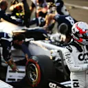 ABU DHABI, UNITED ARAB EMIRATES - DECEMBER 13: Pierre Gasly of France and Scuderia AlphaTauri prepares to drive on the grid prior to the F1 Grand Prix of Abu Dhabi at Yas Marina Circuit on December 13, 2020 in Abu Dhabi, United Arab Emirates. (Photo by Peter Fox/Getty Images)
