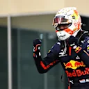 ABU DHABI, UNITED ARAB EMIRATES - DECEMBER 13: Race winner Max Verstappen of Netherlands and Red Bull Racing celebrates in parc ferme during the F1 Grand Prix of Abu Dhabi at Yas Marina Circuit on December 13, 2020 in Abu Dhabi, United Arab Emirates. (Photo by Mark Thompson/Getty Images)