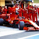 ABU DHABI, UNITED ARAB EMIRATES - DECEMBER 13: The Ferrari team applaud as Sebastian Vettel of Germany driving the (5) Scuderia Ferrari SF1000 leaves the garage for his final race for the team prior to the F1 Grand Prix of Abu Dhabi at Yas Marina Circuit on December 13, 2020 in Abu Dhabi, United Arab Emirates. (Photo by Mark Thompson/Getty Images)