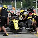 SPIELBERG, AUSTRIA - JULY 03:  Esteban Ocon of France driving the (31) Renault Sport Formula One Team RS20 comes in for a tyre change during practice for the F1 Grand Prix of Austria at Red Bull Ring on July 03, 2020 in Spielberg, Austria. (Photo by Peter Fox/Getty Images)