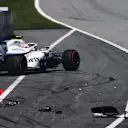 SPIELBERG, AUSTRIA - JULY 04: Nicholas Latifi of Canada driving the (6) Williams Racing FW43 Mercedes stops on track after crashing during final practice for the Formula One Grand Prix of Austria at Red Bull Ring on July 04, 2020 in Spielberg, Austria. (Photo by Mario Renzi - Formula 1/Formula 1 via Getty Images)